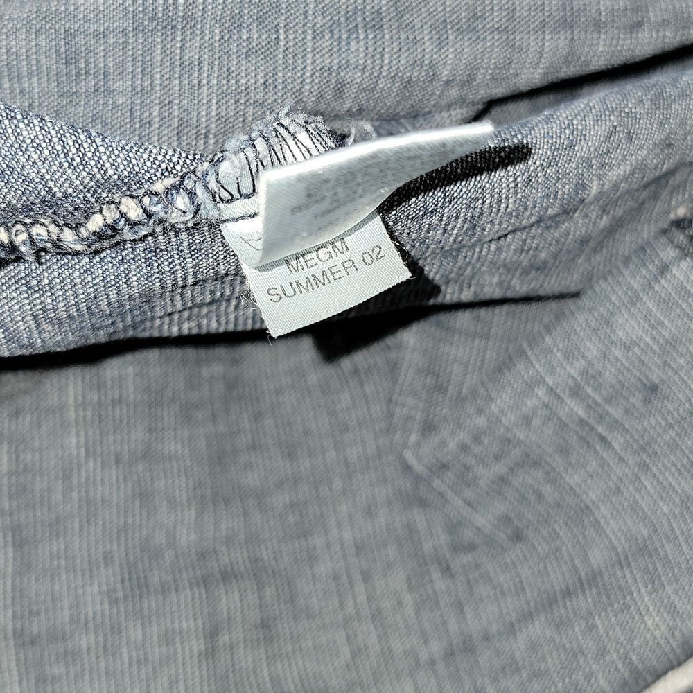 Harley-Davidson HD Denim Jacket Frayed Raw Edges Logo Moto Hippie Y2K Rare XL - Picture 4 of 13